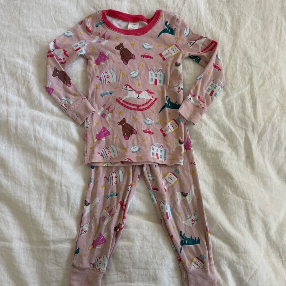 Mini Boden Pink Pajama Set with Fun Print